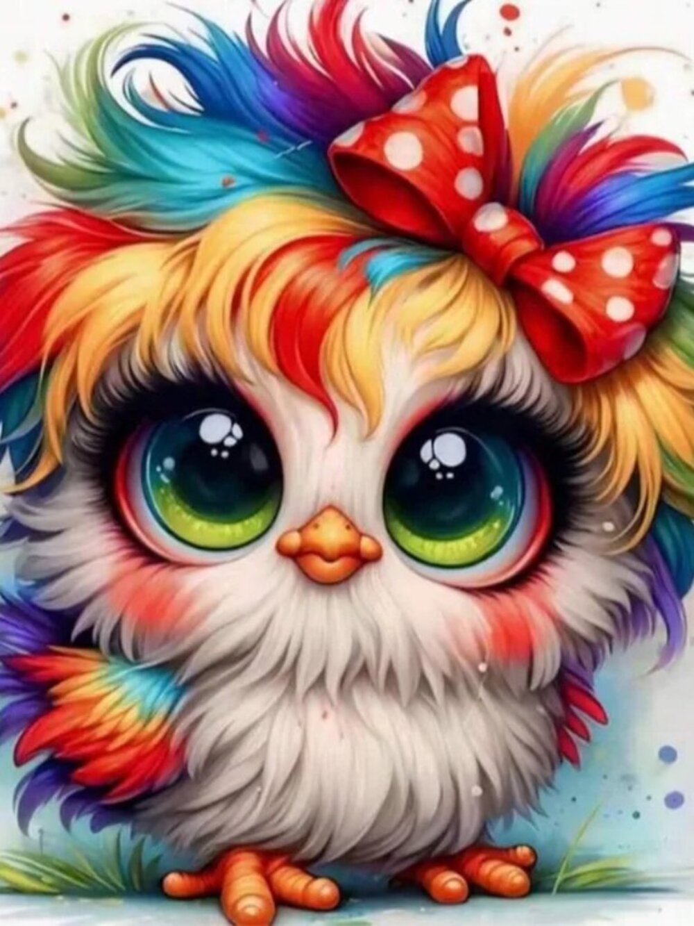 Cute Owl Diamond Painting Colorful Cartoon Animal Handmade Rhinestone DIY